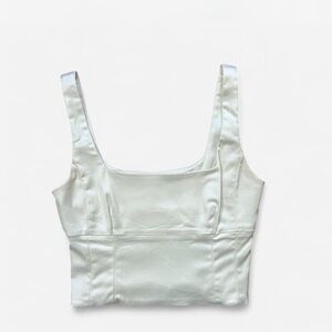 Aritzia Wilfred Shine Satin Bustier White